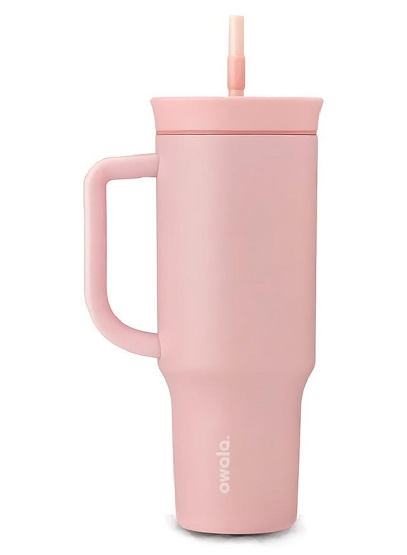 Owala FreeSip 40OZ Triple-Layer Insulated Stainless Steel Water Bottle with Straw, Leak-Proof, BPA-Free, 40oz, 1-Pack, (Rose Quartz) - Image 1